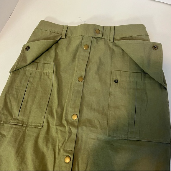 NWOT Anthropologie Isla Maude Utility Pencil Skirt Olive Green Women’s Small S - Picture 13 of 16